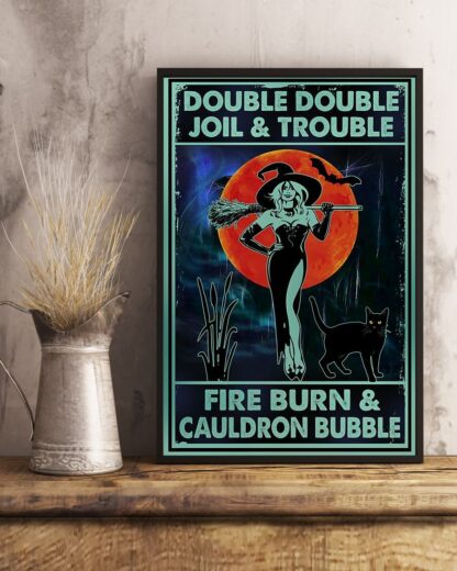 8″x12″ Metal Aluminum Sign - Double Double Toil And Trouble Witch Black Cat