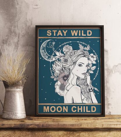 8″x12″ Vintage Style Aluminum Sign - Stay Wild Moon Child
