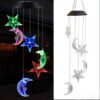 Solar Wind Chimes Lights LED Moon&Star Color Changing Hanging Lamp Garden Decor