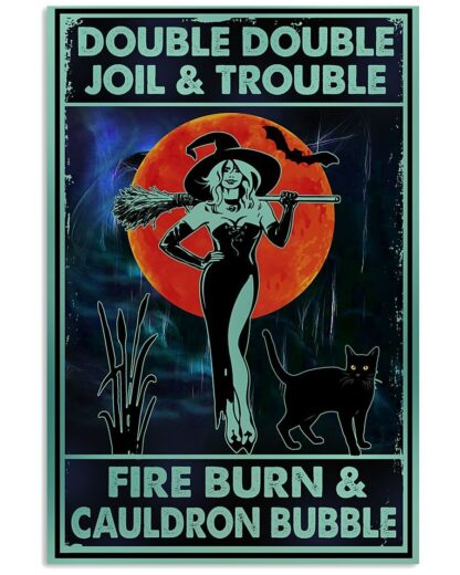 8″x12″ Metal Aluminum Sign - Double Double Toil And Trouble Witch Black Cat - Image 3