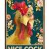 8″x12″ Nice Cock Chicken Flowers Vintage Style Aluminum Sign - Image 3