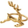 Set of 6 Christmas Napkin Rings, Gold Reindeer Holder for Holiday Party Décor - Image 4