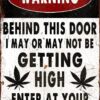 Behind This Door Warning Vintage Rusty Metal Aluminum Sign 8"x12"