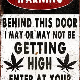 Behind This Door Warning Vintage Rusty Metal Aluminum Sign 8"x12"