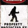 Big Foot Protected Warning Vintage Rusty Metal Aluminum Sign 8"x12"