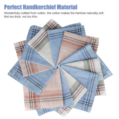 12pcs Men's Handkerchiefs Classic Hankies Hanky Pocket Square Hankerchief Random - Image 2