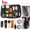 Shoe Cleaning Brushes Tools Kit Polish Boot High Heeled Leather Shine Care Case
